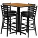 Flash Furniture HDBF1019-GG Bar Height Table w/ Natural Laminate Top & (4) Stools - 42"W x 24"D x 42"H, Cast Iron Base, Black