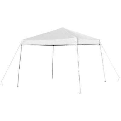 Flash Furniture JJ-GZ88-WH-GG 7 3/4 ft Square Pop Up Canopy Tent w/ Carry Bag - White Polyester, Steel Frame