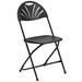 Flash Furniture LE-L-4-BK-GG Folding Chair w/ Black Plastic Back & Seat - Steel Frame, Black, Fan Back
