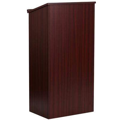 Flash Furniture MT-M8830-LECT-MAH-GG Stand Up Lectern w/ Concealed Storage - 23"W x 15"D x 45 3/4"H, Mahogany Laminate, Brown