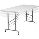 Flash Furniture RB-3072ADJ-GG Rectangular Folding Table w/ Granite White Plastic Top - 72"W x 30"D x 32"H