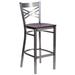 Flash Furniture XU-6F8B-CLR-BAR-MAHW-GG Commercial Bar Stool w/ Cross Back & Mahogany Wood Seat, Clear Coat Steel