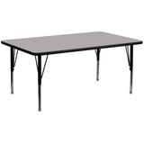 Flash Furniture XU-A2460-REC-GY-H-P-GG Rectangular Activity Table - 60"L x 24"W, Laminate Top, Gray