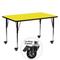 Flash Furniture XU-A2460-REC-YEL-H-A-CAS-GG Rectangular Mobile Activity Table - 60"L x 24"W, Laminate Top, Yellow