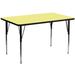 Flash Furniture XU-A3060-REC-YEL-T-A-GG Rectangular Activity Table - 60"L x 30"W, Laminate Top, Yellow