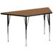 Flash Furniture XU-A3060-TRAP-OAK-T-A-GG Trapezoid Activity Table - 57 1/2"L x 26 1/4"W, Laminate Top, Oak, Brown