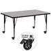 Flash Furniture XU-A3072-REC-GY-T-P-CAS-GG Rectangular Mobile Activity Table - 72"L x 30"W, Laminate Top, Gray