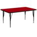 Flash Furniture XU-A3072-REC-RED-T-P-GG Rectangular Activity Table - 72"L x 30"W, Laminate Top, Red