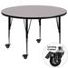 Flash Furniture XU-A42-RND-GY-T-P-CAS-GG 42" Round Mobile Activity Table - Laminate Top, Gray