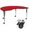 Flash Furniture XU-A4872-KIDNY-RED-H-A-CAS-GG Kidney Shaped Mobile Activity Table - 72"L x 48"W, Laminate Top, Red