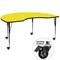 Flash Furniture XU-A4896-KIDNY-YEL-H-A-CAS-GG Kidney Shaped Mobile Activity Table - 96"L x 48"W, Laminate Top, Yellow