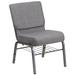 Flash Furniture XU-CH0221-GY-SV-BAS-GG Hercules Extra Wide Stacking Church Chair w/ Gray Polyester Back & Seat - Steel Frame, Silver Vein