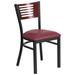 Flash Furniture XU-DG-6G5B-MAH-BURV-GG Restaurant Chair w/ Mahogany Wood Back & Burgundy Vinyl Seat - Steel Frame, Black