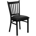 Flash Furniture XU-DG-6Q2B-VRT-BLKV-GG Hercules Series Restaurant Chair w/ Slat Back & Black Vinyl Seat - Steel Frame, Black, Black Vertical Slat Back