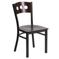 Flash Furniture XU-DG-6Y2B-WAL-MTL-GG Hercules Series Restaurant Chair w/ Walnut Wood Back & Seat - Steel Frame, Black