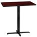 Flash Furniture XU-MAHTB-2442-T2230B-GG Rectangular Bar Height Table w/ Mahogany Laminate Top - 42"W x 24"D x 43 1/8"H, Cast Iron Base, Black
