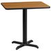 Flash Furniture XU-NATTB-2430-T2222-GG Rectangular Dining Height Table w/ Natural Laminate Top - 30"W x 24"D, Cast Iron Base, Black