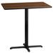 Flash Furniture XU-WALTB-2442-T2230B-GG Rectangular Bar Height Table w/ Walnut Laminate Top - 42"W x 24"D x 43 1/8"H, Cast Iron Base, Black