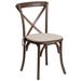 Flash Furniture XU-X-EA-NTC-GG Hercules Series Stacking Chair w/ Cross Back & Natural Cushion - Ash Wood Frame, Early American Finish