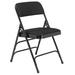 National Public Seating 2310 Folding Chair w/ Midnight Black Fabric Back & Seat - Steel Frame, Black
