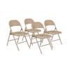 National Public Seating 901 Folding Chair w/ Beige Steel Back & Seat - Steel Frame, Beige