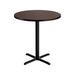 National Public Seating CT14848XCMY 48" Round Counter Height Table - Mahogany Laminate Top, Black Metal Base