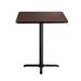 National Public Seating CT32424XDMY 24" Square Dining Height Table - Mahogany Laminate Top, Black Metal Base