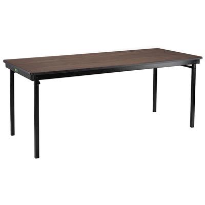 National Public Seating MSFT3072PWEBWT Folding Table w/ Montana Walnut Laminate Top & Black Steel Frame - 72"L x 30"W x 29"H