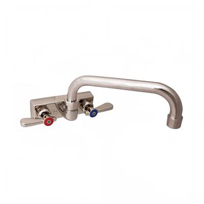BK Resources EVO-4SM-12 Splash Mount Faucet w/ 12" Swing Spout & 4" Centers, Stainless Steel