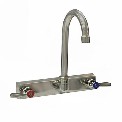 BK Resources EVO-4SM-5G Splash Mount Faucet w/ 5" Gooseneck Spout & 4" Centers, Stainless Steel