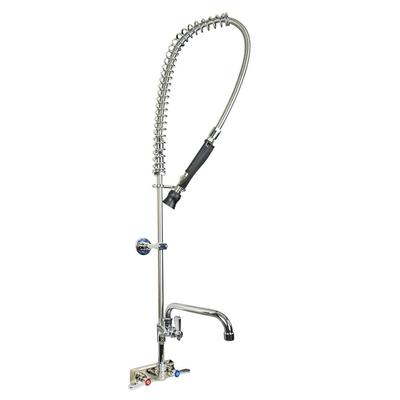 BK Resources EVO-4SMPR-AF12 Splash Mount Pre Rinse Assembly w/ 12" Swing Spout Faucet - 4" Centers, Stainless Steel