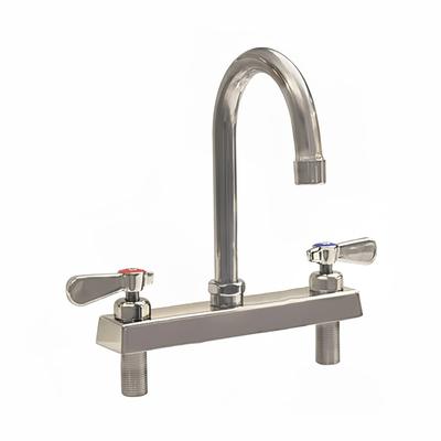 BK Resources EVO-8DM-8G Deck Mount Faucet w/ 8" Gooseneck Spout & 8" Centers, Stainless Steel