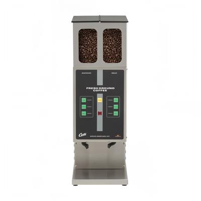 Curtis ILGD-10 Automatic Twin Commercial Coffee Grinder w/ (2) 7 1/2 lb Hoppers, Digital, 120v, Silver