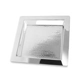 Eastern Tabletop 5411H The Brooklyn Collection 11" Square Brooklyn Collection Tray, Hammered Stainless Steel