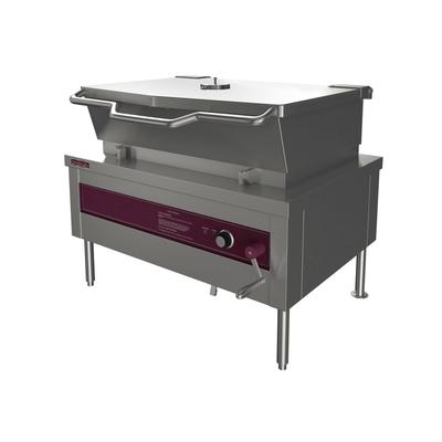 Crown Steam ES-40 40 gal. Tilt Skillet - Open Base, Measurement Marks, Strainer, 208v/3ph, Stainless Steel