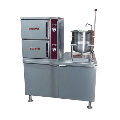 Crown Steam SCX-10-10 10 Pan / 10 Kettle Convection Commercial Steamer - Cabinet, Steam Coil, 1 Kettle, Stainless Steel, 120 V