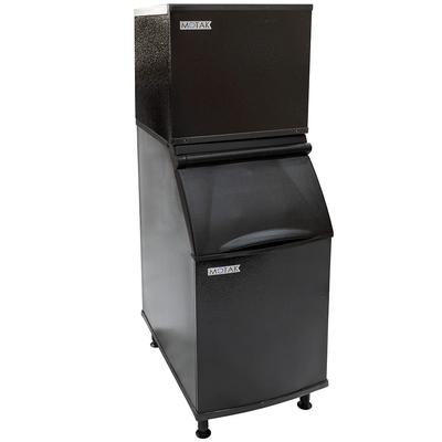 MoTak PKM0425FA-161/PKB0425 425 lb PKM Series Full Cube Commercial Ice Machine w/ Bin - 386 lb Storage, Air Cooled, 115v, 425 lb Daily Production, Black