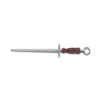 Victorinox 7.8991.24 12" Round Sharpening Steel w/ Fine Cut, Loose Ring, Dark Wood Handle