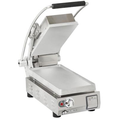 Star PST7IA-120V Single Commercial Panini Press w/ Cast Iron Smooth Plates, 120v, Stainless Steel