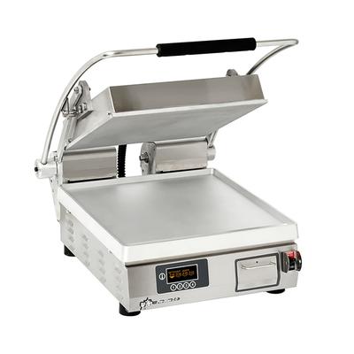 Star PST14E 120/1 Single Commercial Panini Press w/ Aluminum Smooth Plates, 120v, Smooth Aluminum Plates, 14.5" x 14.2" Cooking Surface, Stainless Steel