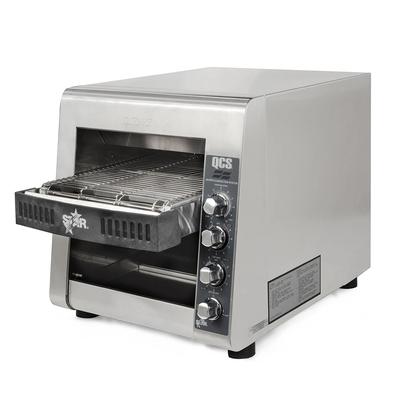 Star QCS2-600H Conveyor Toaster - 600 Slices/hr w/ 3" Product Opening, 240v/1ph, w/ 3" Opening for Bagels, 2800W, Stainless Steel