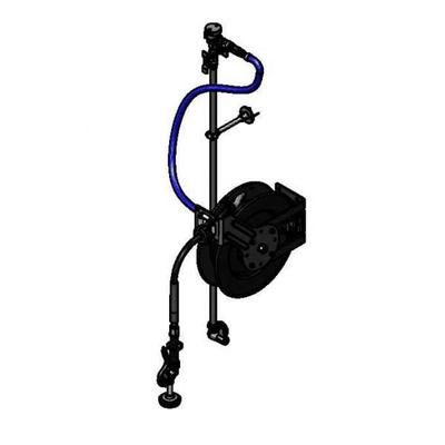 T&S 5HR-232-01XE2 Single Temperature Open Hose Reel Assembly w/ 35 ft Hose & Mixing Faucet, 1/2" Female Inlet, Black