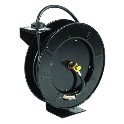 T&S 5HR-242-01-GH Open Hose Reel, 50 ft w/ 3 ft Hose & GH Adapter, Spray Valve, Black