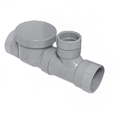 Canplas 3934150AS Spigot Format Flow Control w/ Fittings, Cleanout & Air Intake, 50 GPM, 4", Gray