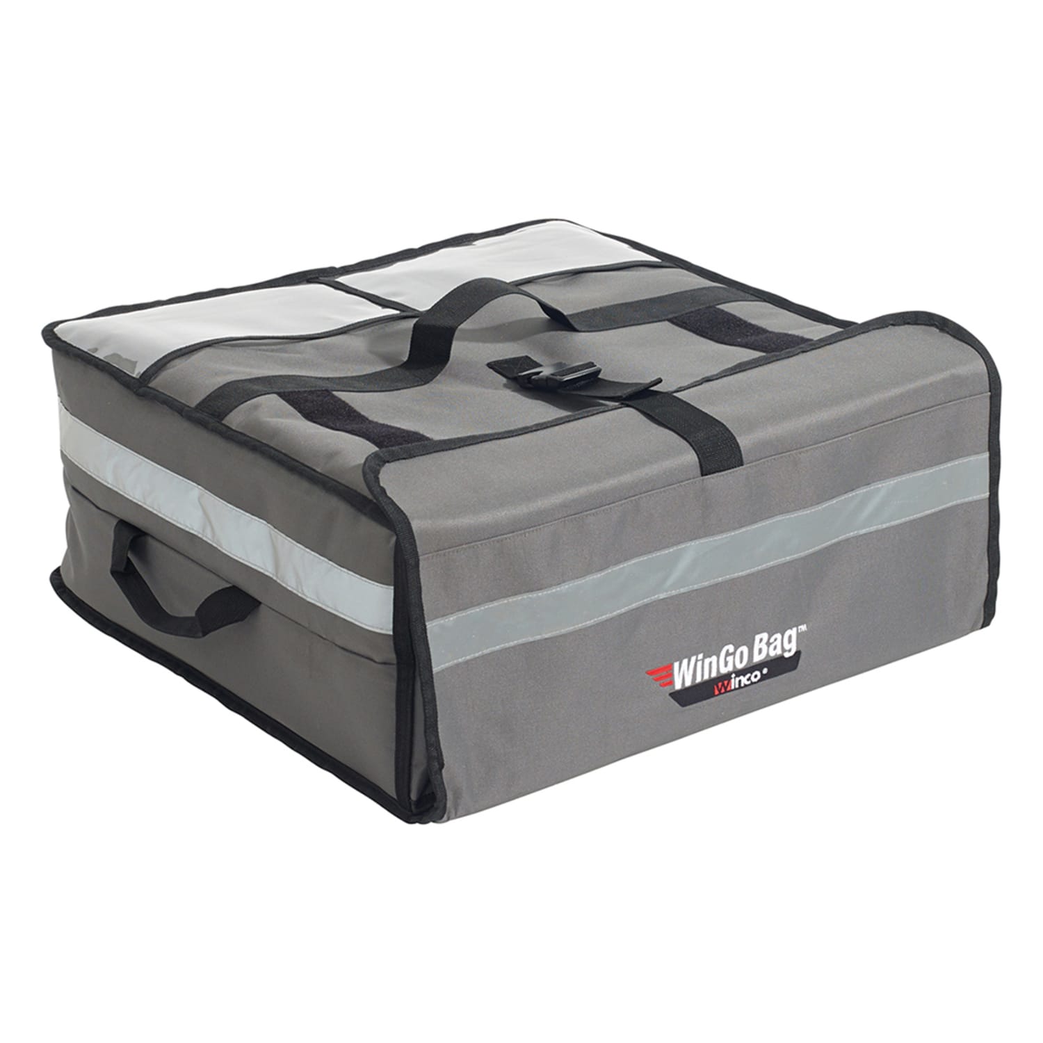 Winco BGPZ-1909 WinGo Bag Pizza Delivery Bag - 19" x 19" x 9"H, Polyester, Gray