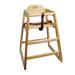 Winco CHH-101 29 3/4" Stackable Wood High Chair w/ Waist Strap, Natural, Beige