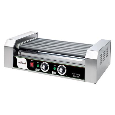 Winco EHDG-7R Spectrum RollsRight 18 Hot Dog Roller Grill - Flat Top, 110v, Stainless Steel