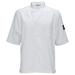 Winco UNF-9WS Broadway Ventilated Chef's Shirt w/ Short Sleeves - Poly/Cotton, White, Small