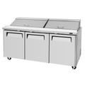 Turbo Air MST-72-N 73" Sandwich/Salad Prep Table w/ Refrigerated Base, 115v, 18 Sixth-Size Pans, Self-Cleaning Condenser, Stainless Steel