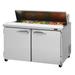 Turbo Air PST-48-N 48 1/4" Sandwich/Salad Prep Table w/ Refrigerated Base, 115v, 12 Pan Capacity, 2 Solid Doors, Stainless Steel